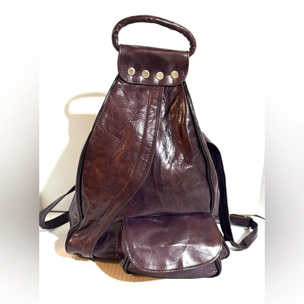 Purple Leather Backpack